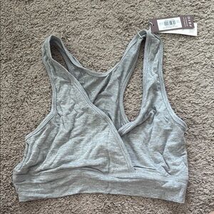 Kindred Bravely Gray Sports Bra Racerback Design